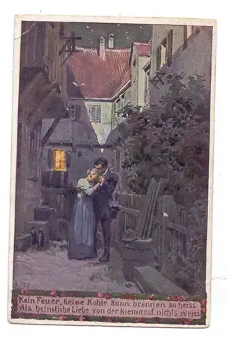 KÜNSTLER - ARTIST - PAUL HEY, Kein Feuer, keine Kohle kann..., kl. Eckknick