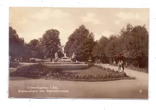 0-9630 CRIMMITSCHAU, Bismarckhain mit Wettinbrunnen