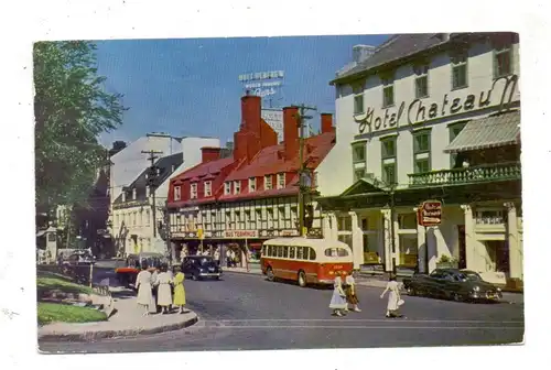 QUEBEC - Place d'Armes, Hotel Chateau Normandie, Bus Terminus, 1954, Luftpost-Aufkleber entfernt