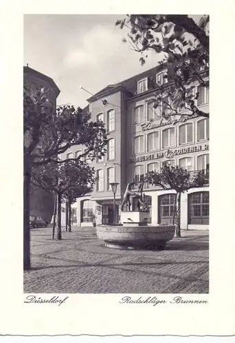 4000 DÜSSELDORF, Radschläger Brunnen, Brauerei im Goldenen Ring