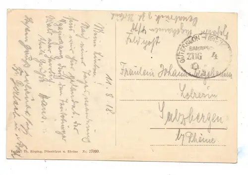 4530 IBBENBÜREN, Partie an den Dörenther Klippen, 1918, Feldpost - Bahnpost Gütersloh - Ibbenbüren