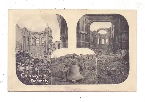 F 51800 CERNAY-EN-DORMOIS, Zerstörungen der Kirche, 1.Weltkrieg, Kirchenglocke