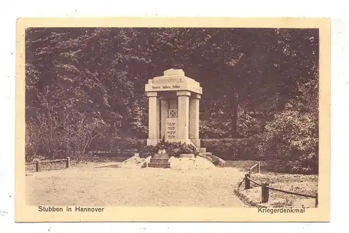 2855 BEVERSTEDT - STUBBEN, Kriegerdenkmal, 1927