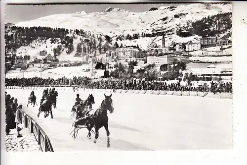 CH 7500 SANKT MORITZ, Trabrennen auf dem st. Moritzersee, 1957