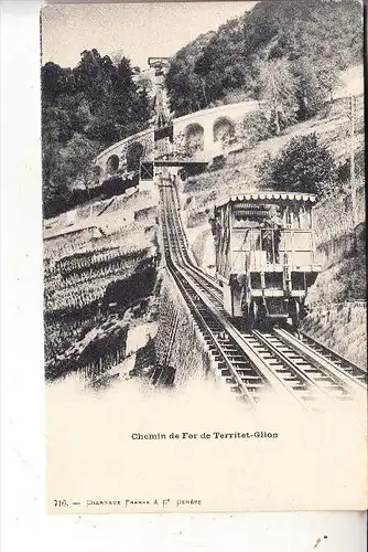 CH 1820 MONTREUX - TERRITET, Chemin de Fer, Standseilbahn, ca. 1905