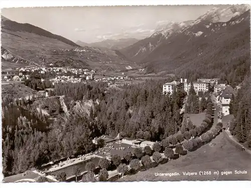 CH 7550 SCHULS / SCUOL - VULPERA, Panorama gegen Schuls