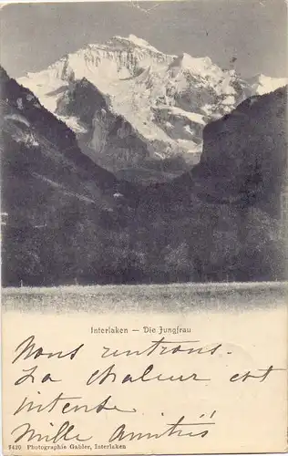 CH 3800 INTERLAKEN, Die Jungfrau, 1904