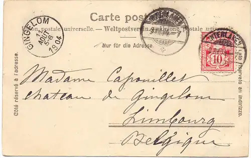 CH 3800 INTERLAKEN, Die Jungfrau, 1904