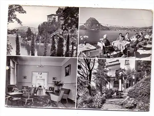 CH 6900 LUGANO - CASTAGNOLA TI, Hotel Pension "Belvedere", 1962, kl. Druckstelle