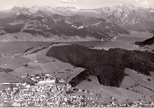 CH 8840 EINSIEDELN, Fliegeraufnahme mit Sihlsee, Glärnisch