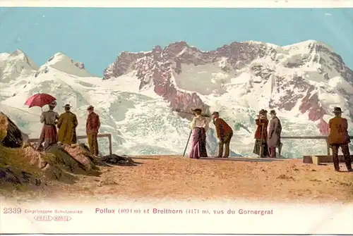 CH 3920 ZERMATT VS, Gornergrat, Aussichtsplattform Fernrohr, ca. 1905