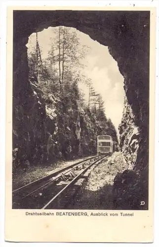 CH 3803 BEATENBERG, Drahtseilbahn, Ausblick vom Tunnel