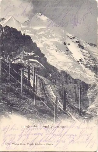 CH 3801 KLEINE SCHEIDEGG, Jungfraubahn und Silberhorn, 191.., deutsche Feldpost