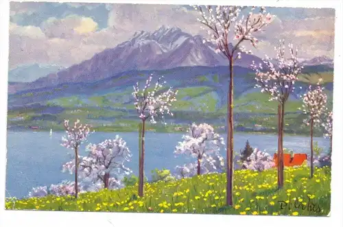 CH 6000 LUZERN LU, Pilatus, Künstler-Karte Paolo Kutscha