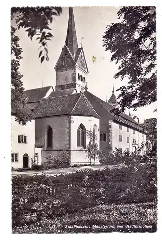 CH 8200 SCHAFFHAUSEN SH, Münsterturm und Stadtbibliothek, 1955