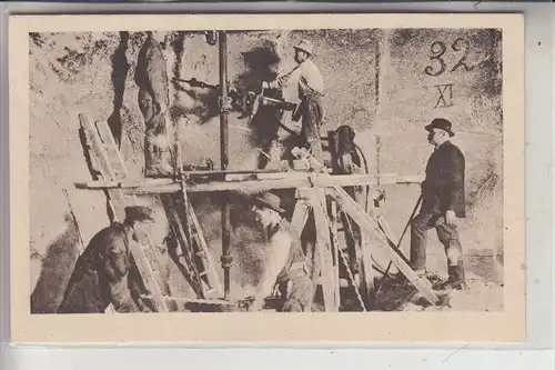 BERGBAU - Mining, Salzbergwerk Wieliczka, Schrämm-Maschine, Incising-machine,