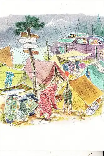 HUMOR - CAMPING, Werbe-Karte Treufel