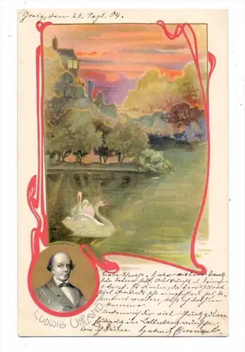 BERÜHMTE PERSONEN - LUDWIG UHLAND, Lithographie, 1904