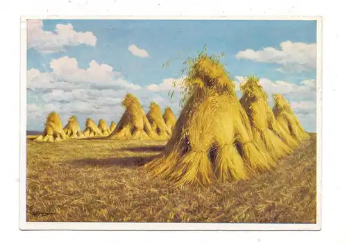 LANDWIRTSCHAFT - Heuernte, Künstler-Karte Ernst Frommhold