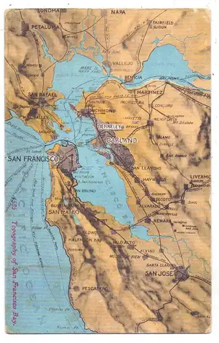 LANDKARTE / MAP, SAN FRANCISCO, Topography San Francisco Bay