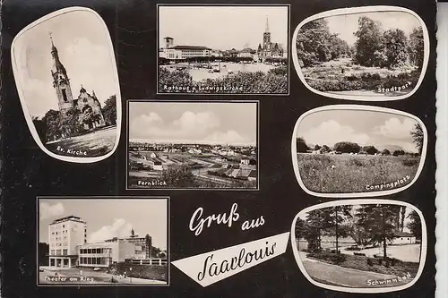 6630 SAARLOUIS, Mehrbildkarte, 195...