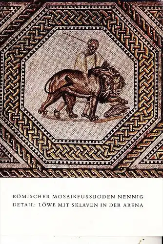 6643 PERL - NENNIG, Mosaik Römische Villa, Löwe mit Sklaven in der Arena