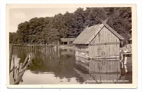 0-1301 ALTENHOF / Werbellinsee, Fischerhütten, 1954, kl. Druckstelle