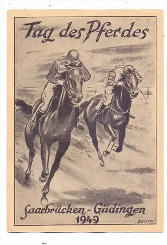 6600 SAARBRÜCKEN - GÜDINGEN, Galopprennbahn, Tag des Pferdes 1949