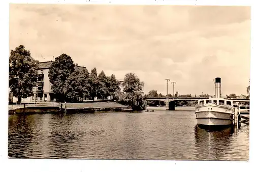 0-1800 BRANDENBURG, Dampferanlegestelle, Jahrtausendbrücke, 1962