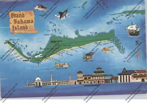 BAHAMAS - Grand Bahama Island, Map