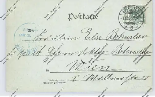 0-5000 ERFURT, Gruss aus... 1898, Mondschein-Karte