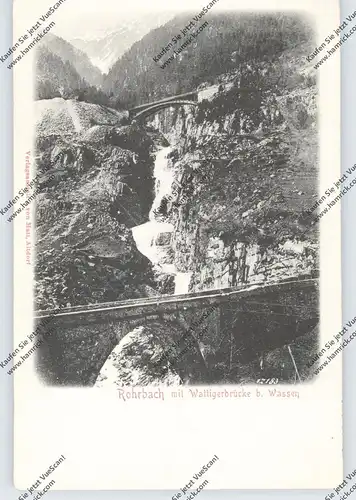 CH 6484 WASSEN UR, Rohrbach mit Wattigerbrücke, ca. 1905, Matt-Altdorf