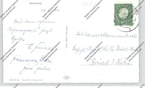 7033 HERRENBERG, Kreissparkasse und Umgebung, 1960