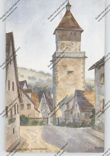 7050 WAIBLINGEN, Hochwachtturm, Künstler-Karte
