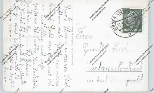 7705 STEISSLINGEN, Gruss aus..., 1938, 2 Ecken leicht bestossen