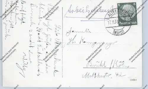 7272 ALTENSTEIG - BERNECK, Dorfansicht, 1938, NS-Beflaggung