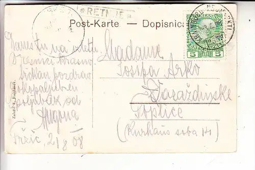 SLOWENIEN -  MONFALCONE / Oberkrain, Panorama, Bahnpost / TPO / Ambulant, Postablage - Stempel, 1908