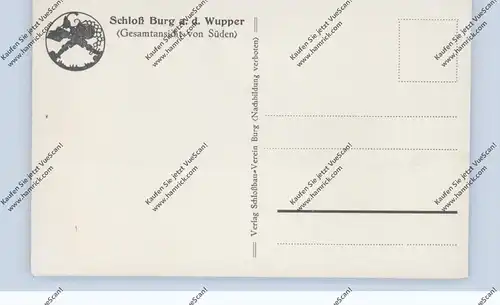 5650 SOLINGEN - BURG, Schloß Burg, Gesamtansicht von Süden