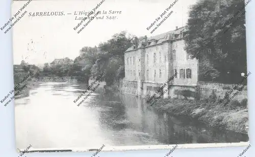 6630 SAARLOUIS, Lazarett und Saar, 1926, franz. Militärpost