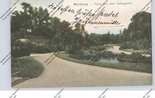 8700 WÜRZBURG, Partie aus dem Volksgarten, 1905