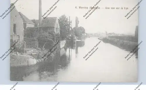 B 8940 WERVIK, Une vue sur a Lys, Binnenschiffe, 1915, deutsche Feldpost