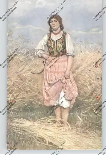 KÜNSTLER - ARTIST - A. PIETROWSKI, Bauernmädchen