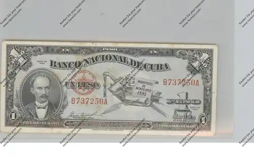 BANKNOTE - CUBA, Pick 86, 1 Peso, 1953, VF