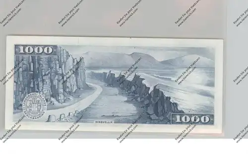 BANKNOTE - ISLAND, Pick 41, 1000 Kronur, 1957, UNC.