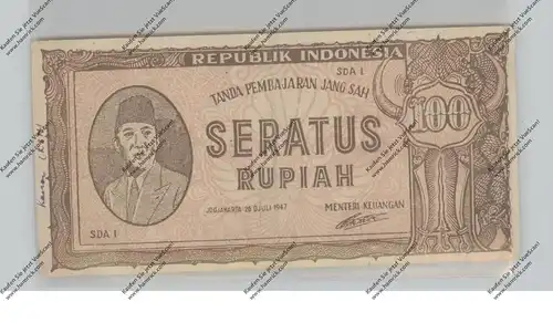 BANKNOTE - INDONESIA, Pick 29, 100 Rupiah 1947, VF