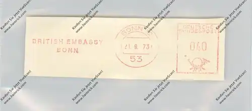 5300 BONN, Britische Botschaft / British Embassy, Maschinenstempel 1973