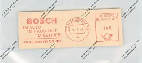 4000 DÜSSELDORF, Fa. Soeffing, BOSCH, Maschinenwerbestempel, 1973