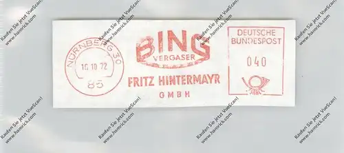 AUTO - BING VERGASER, Maschinenwerbestempel, Nürnberg 1972