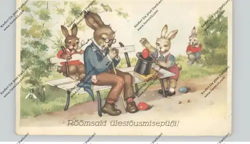 OSTERN - Hasenvater mit Hasenkindern, Estland, 1940