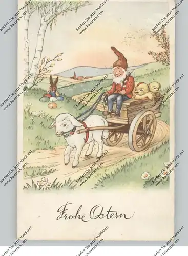 OSTERN - Zwergfuhrwerkwerk mit Lamm und Küken